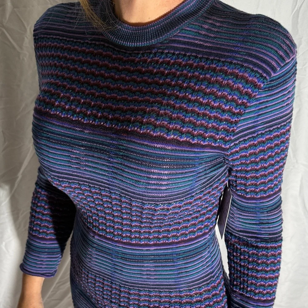 FREE PEOPLE TEAL JEWEL SWEATER KNIT BODYCON DRESS M NWT